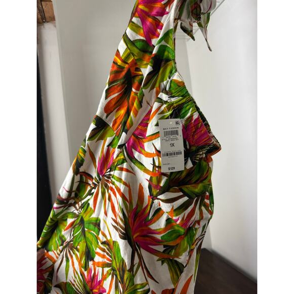 INC Tropical Print Halter Top Maxi Dress Size 1X - Picture 10 of 10